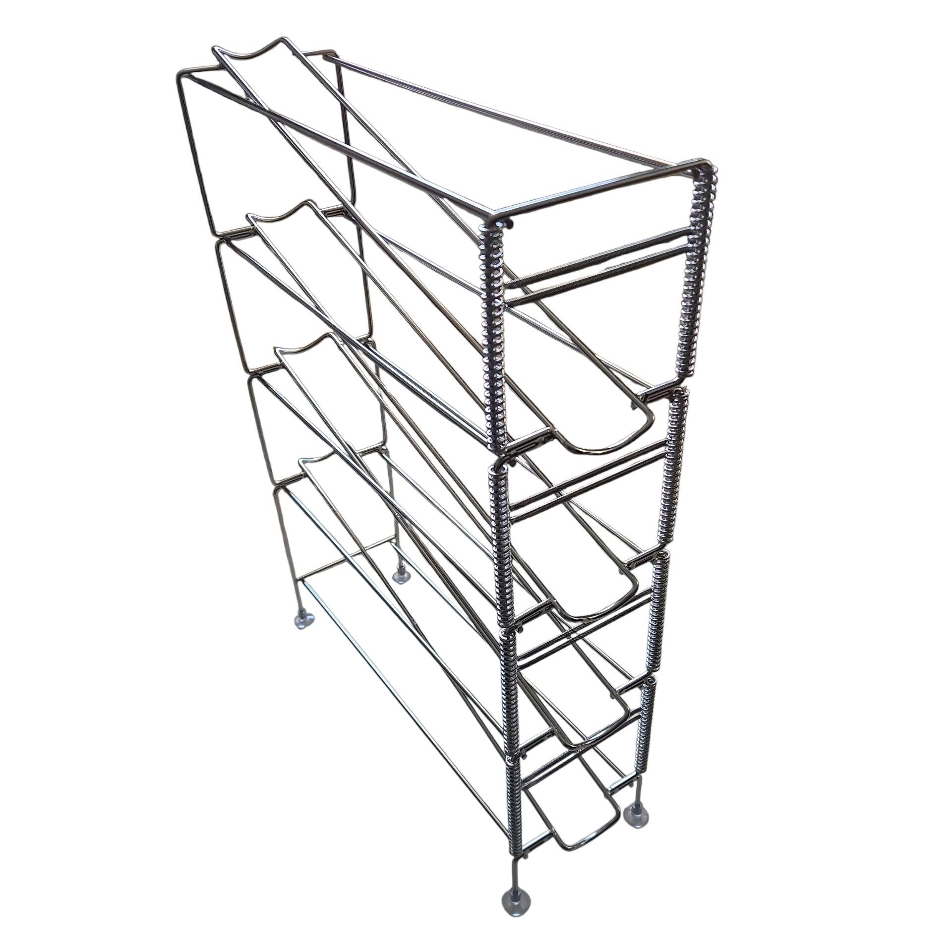 Vertical Cup Dispenser, 4 Tiers, Stainless Steel, with Adjustment Springs