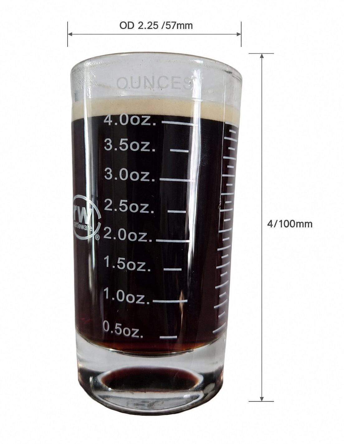 5oz Measuring Glass, White Graduations, No Handle - Image 3