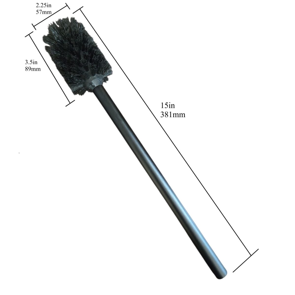 15" Small Brush, Airpot Cleaning, Detachable Threaded Head, Nylon Bristles, Stainless Steel Handle - Image 3