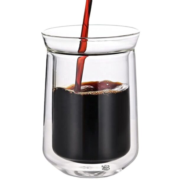 Glass Coffee Cup, 400mL, Double Wall
