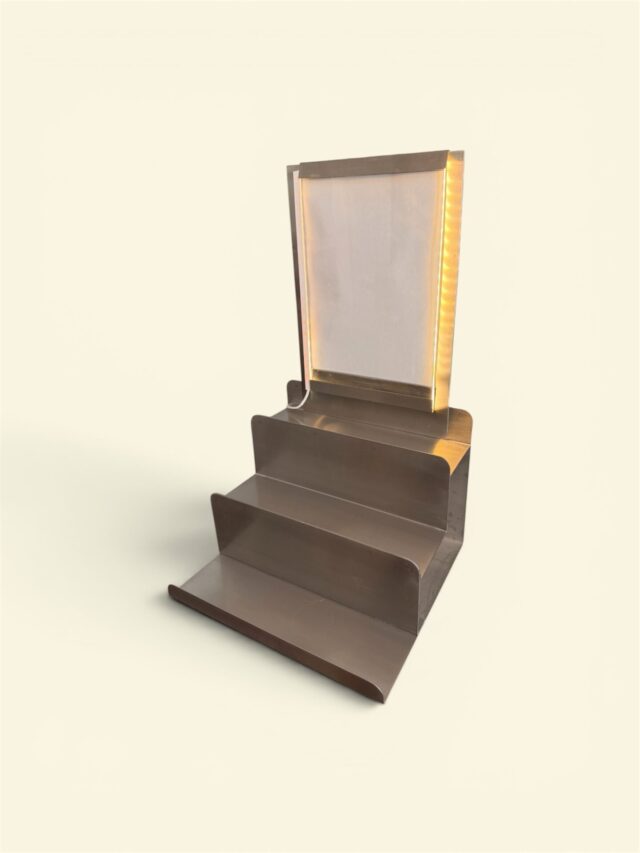 Coffee Bag Display, Stainless Steel, with Sign Display and LED Sign