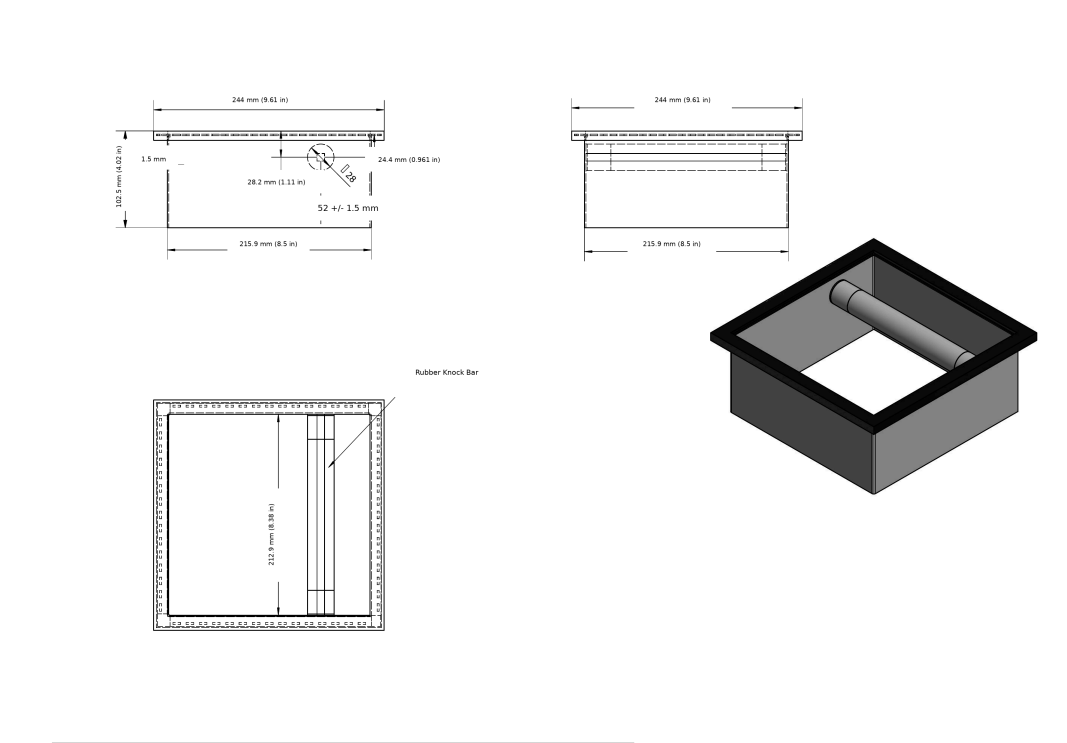 Open bottom knockbox 8.5x8.5 - Image 2