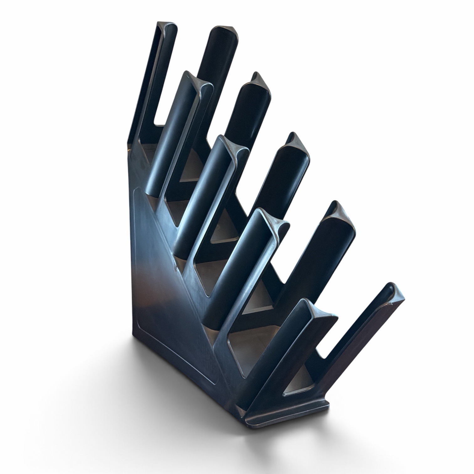 4 Tier Cup/Lid Holder, Polymer, Slanted, Black