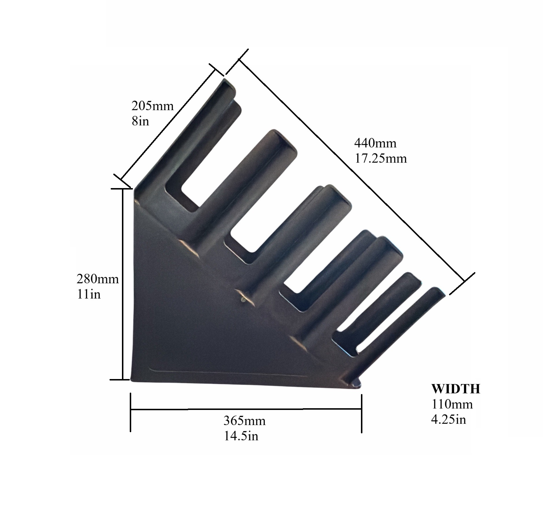 4 Tier Cup/Lid Holder, Polymer, Slanted, Black - Image 2